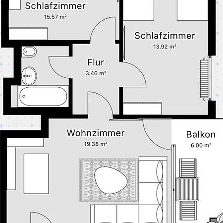 Supersuite2 Bohoapartment Balkon *